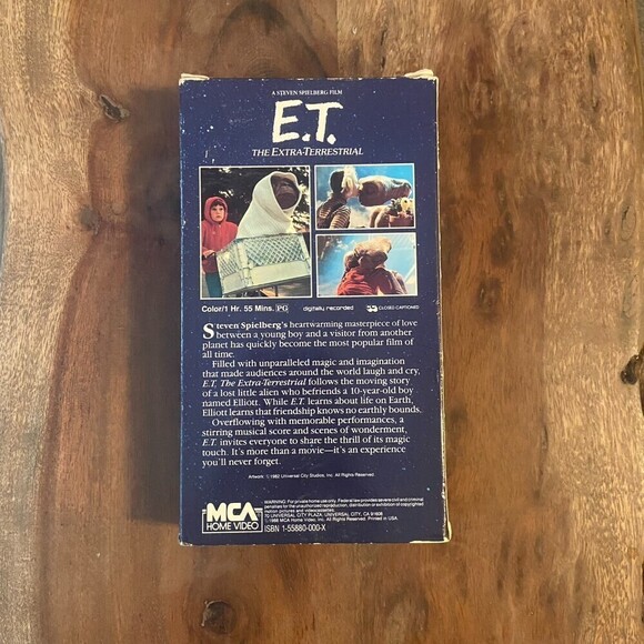 E.T. The Extra Terrestrial VHS Green Steven Spielberg Drew Barrymore Vintage 80s - Picture 3 of 5